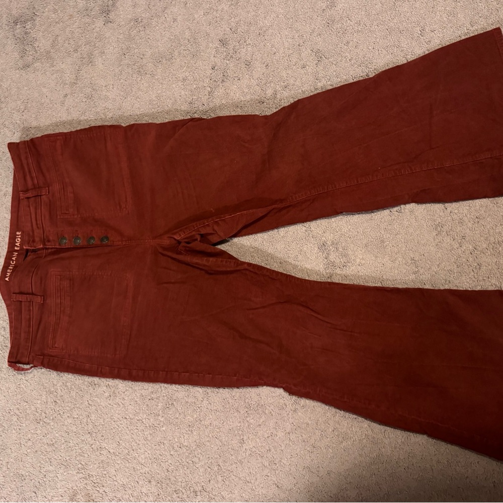 American Eagle Outfitters Rust Flare Jeans
